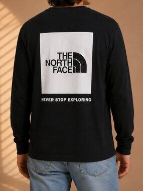 The North Face Black Long Sleeve Logo Graphic T-Shirt (Men’s L)